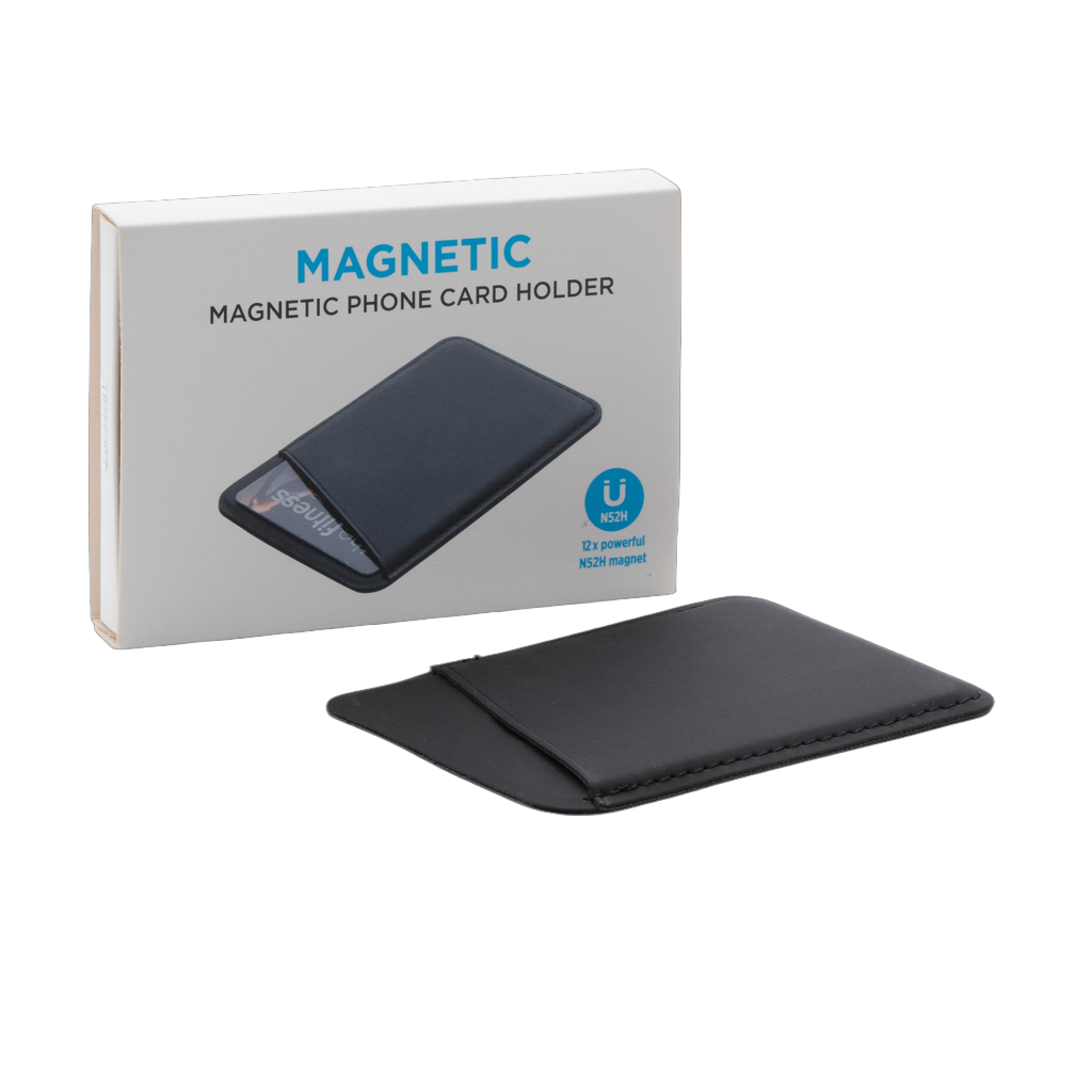 Magnetic phone card holder