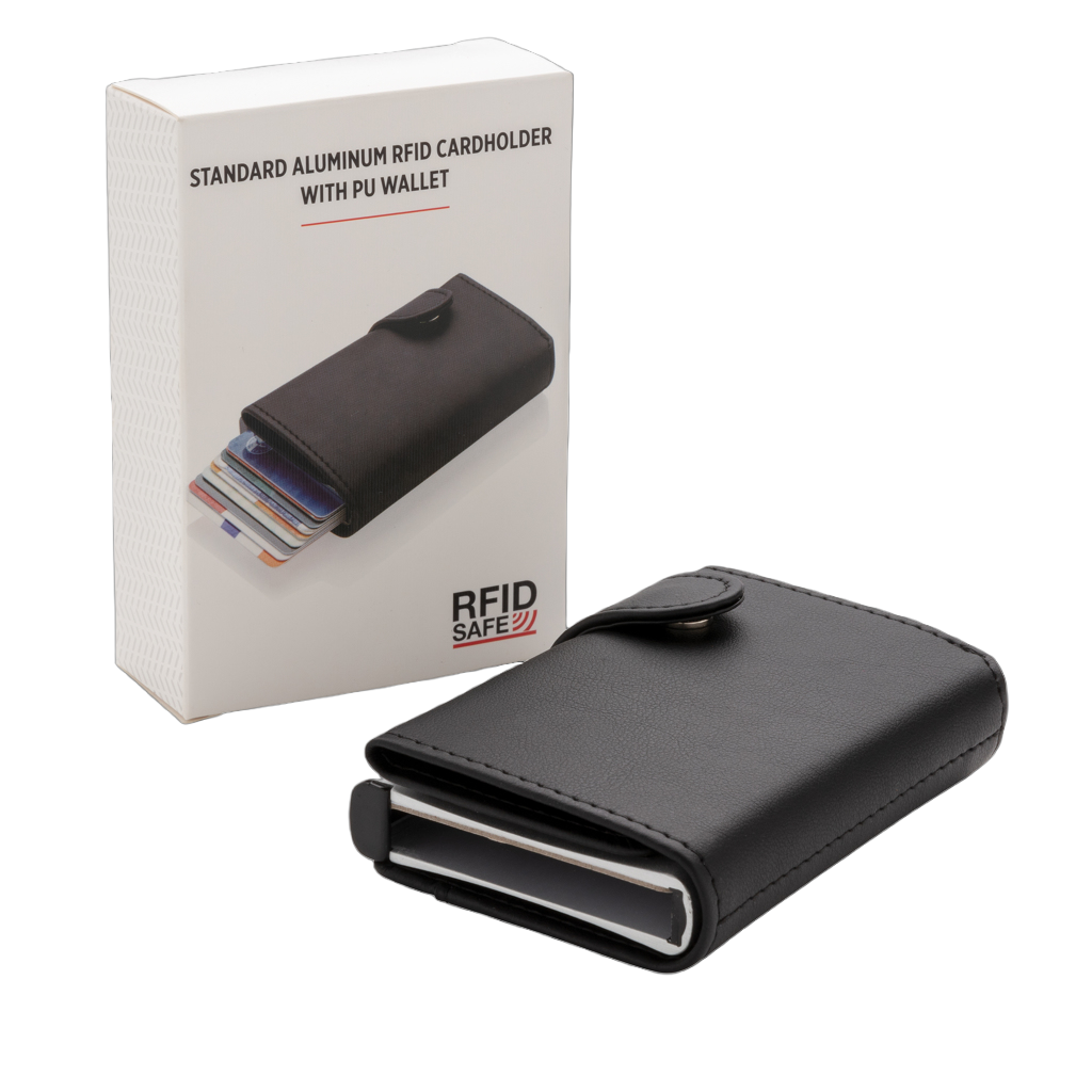 Standard aluminium RFID cardholder with PU wallet