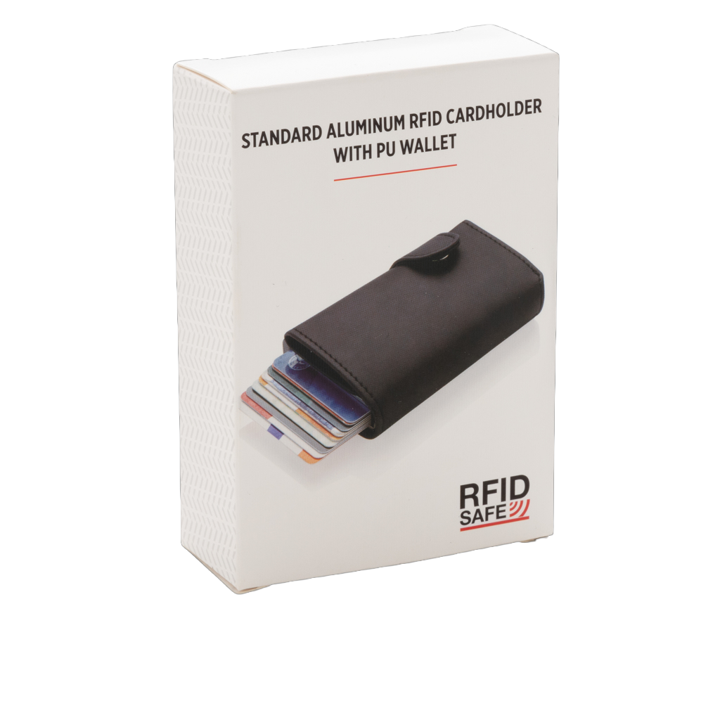 Standard aluminium RFID cardholder with PU wallet
