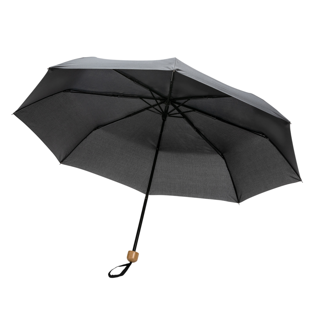 20.5" Impact AWARE™ RPET 190T Pongee bamboo mini umbrella