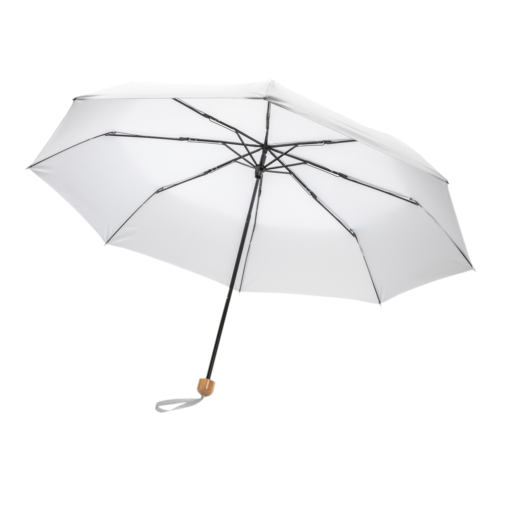 20.5" Impact AWARE™ RPET 190T Pongee bamboo mini umbrella
