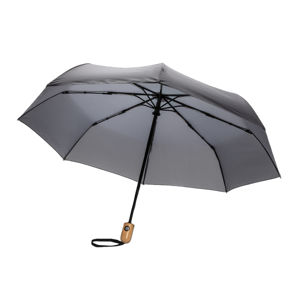 21" Impact AWARE™ RPET 190T bamboo auto open/close umbrella