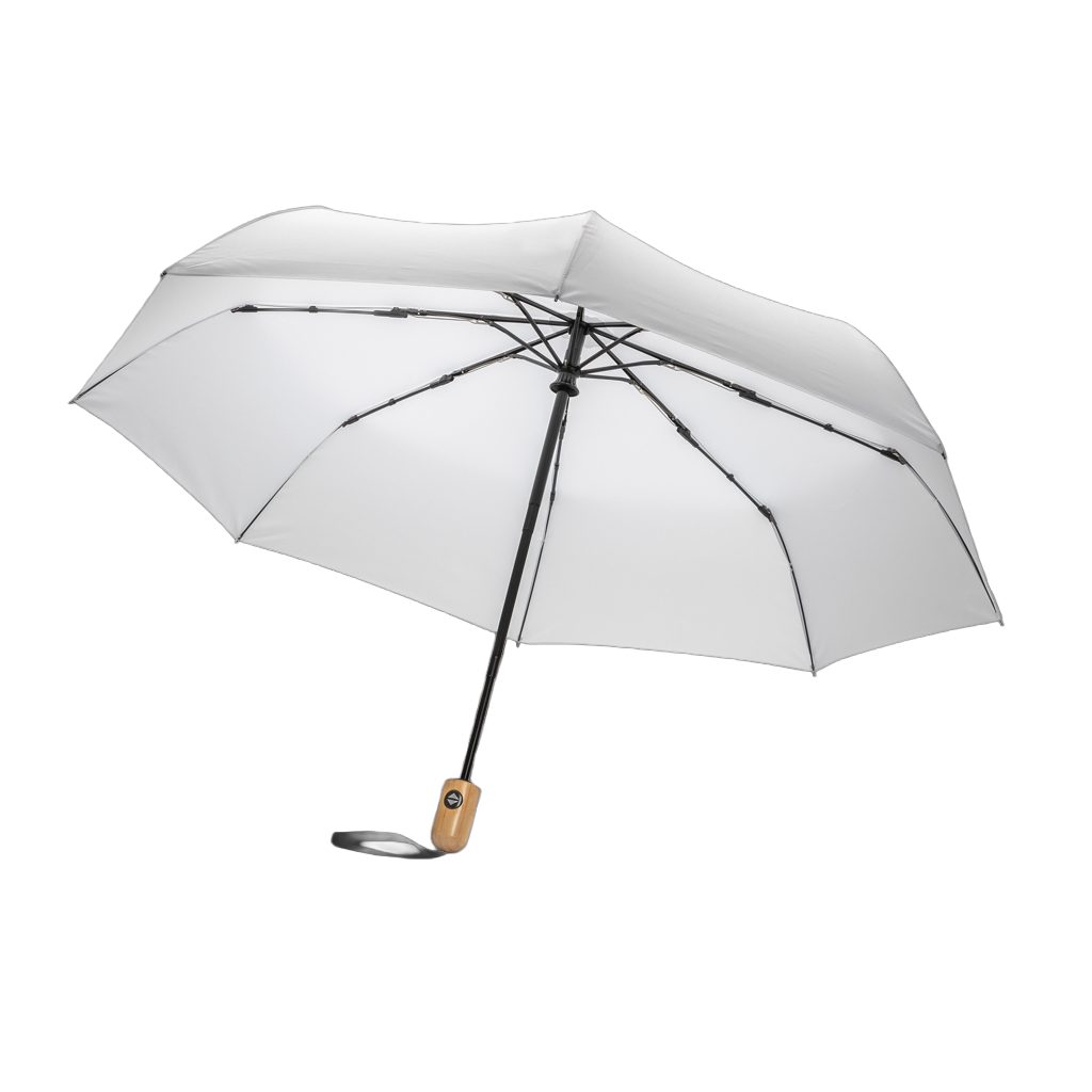 21" Impact AWARE™ RPET 190T bamboo auto open/close umbrella