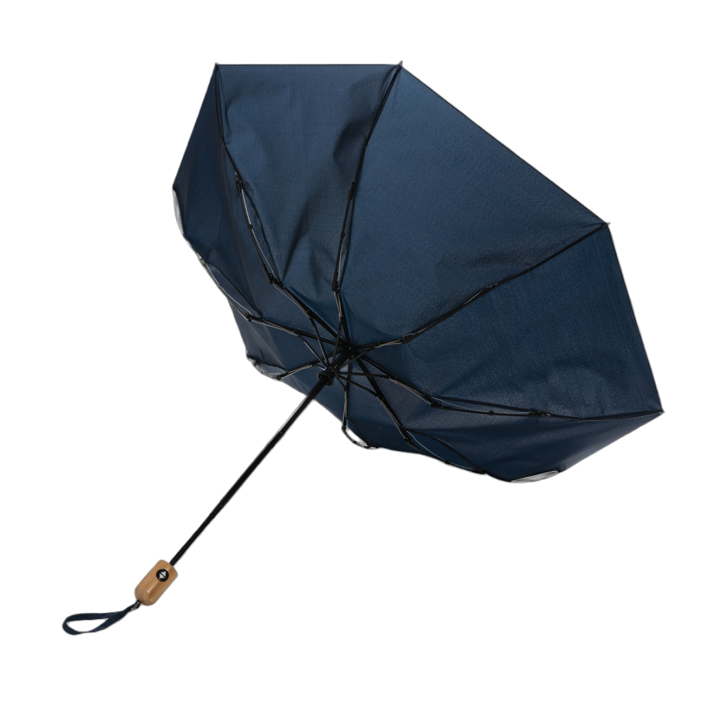 21" Impact AWARE™ RPET 190T bamboo auto open/close umbrella