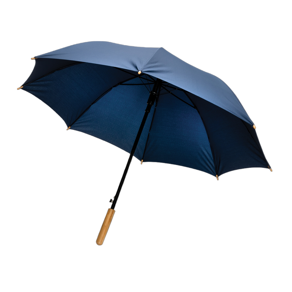 23" Impact AWARE™ RPET 190T auto open bamboo umbrella