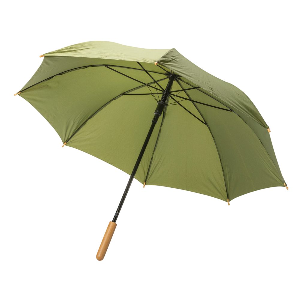 23" Impact AWARE™ RPET 190T auto open bamboo umbrella