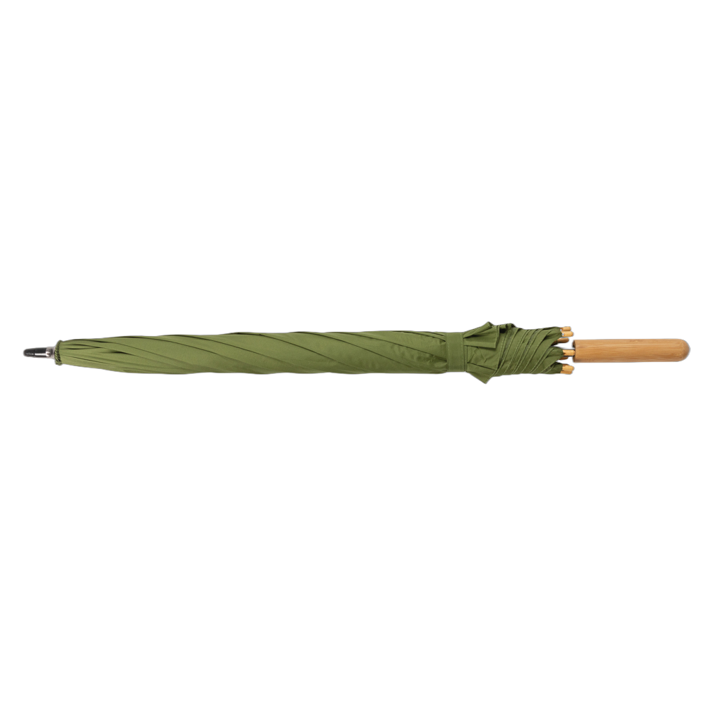 23" Impact AWARE™ RPET 190T auto open bamboo umbrella