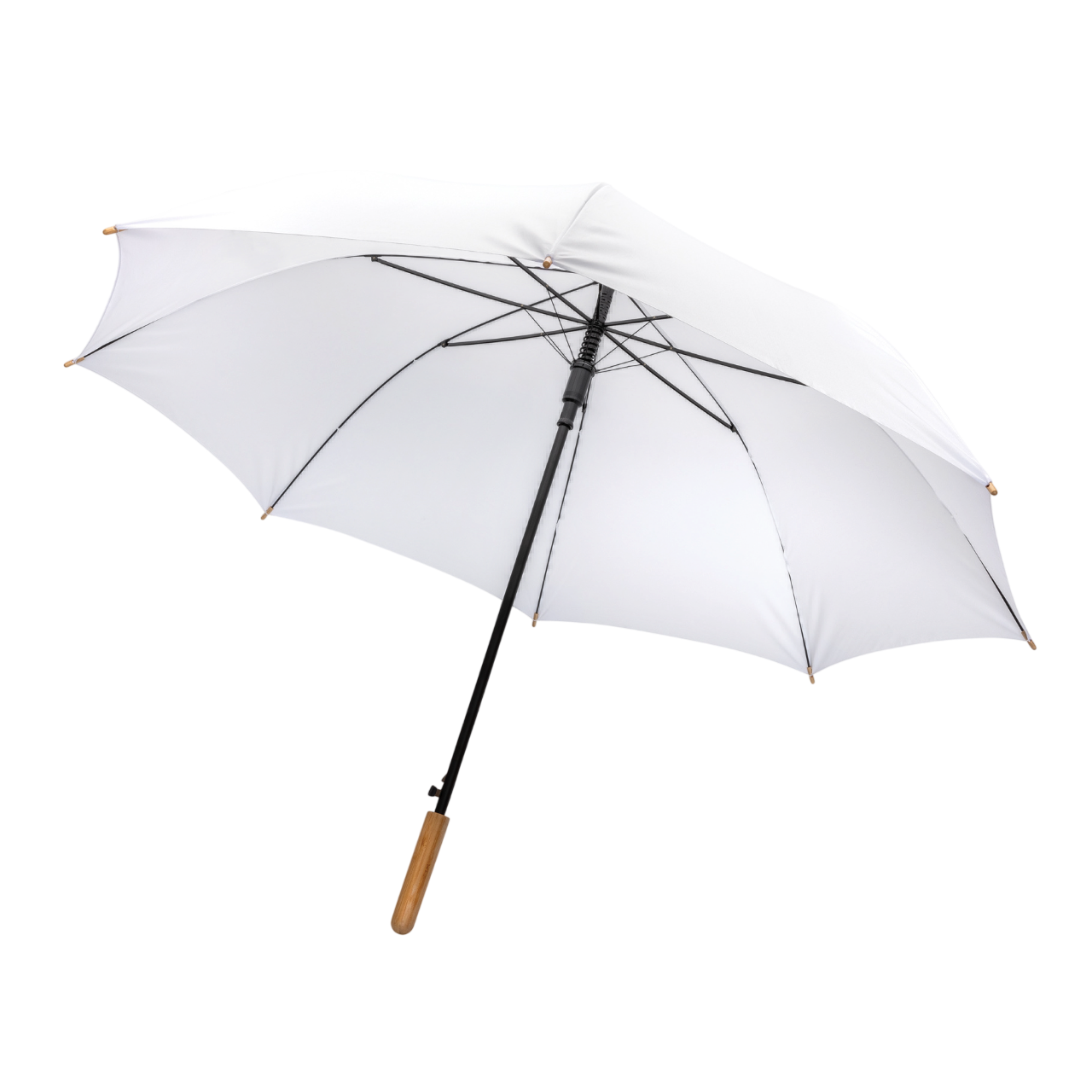 27" Impact AWARE™ RPET 190T auto open bamboo umbrella
