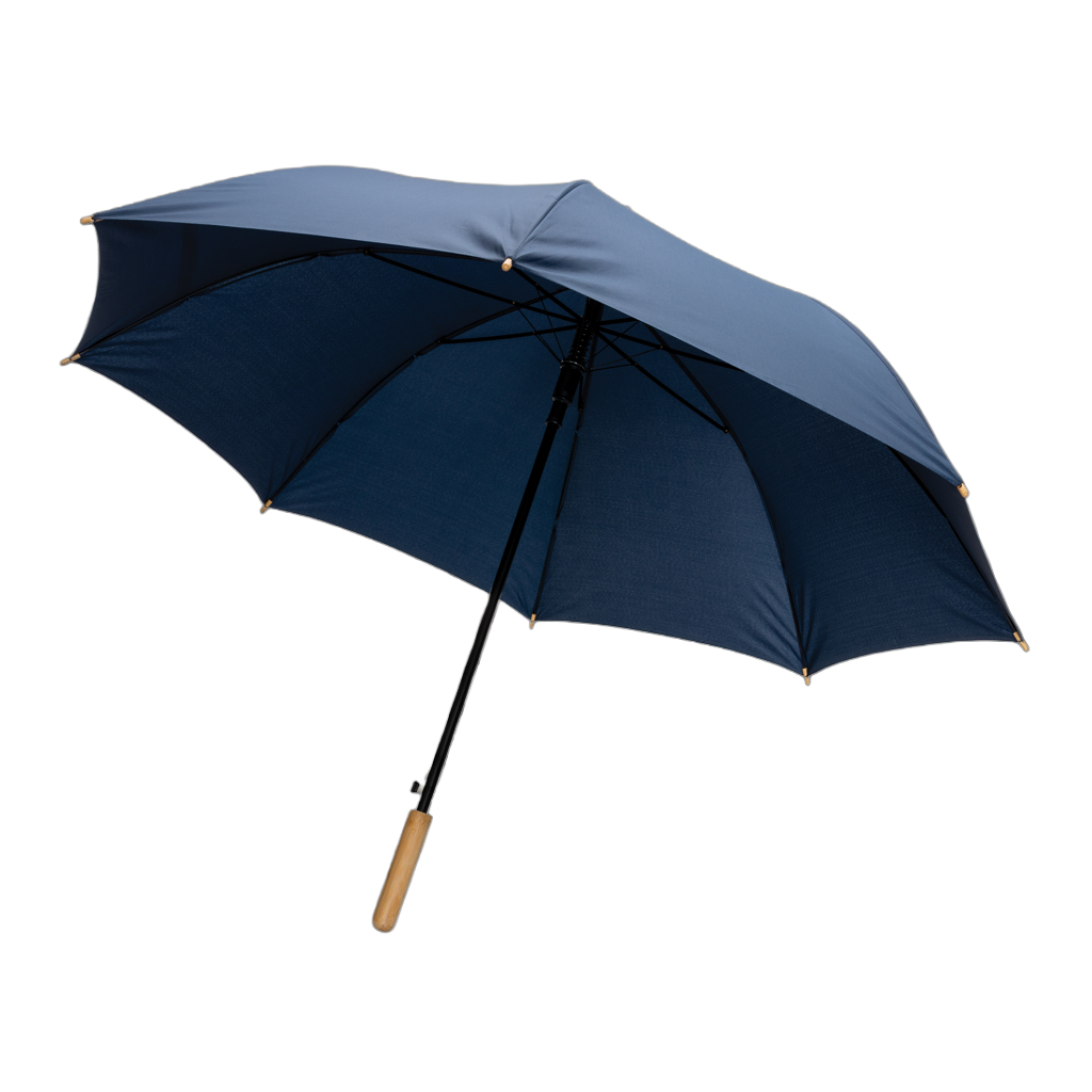 27" Impact AWARE™ RPET 190T auto open bamboo umbrella