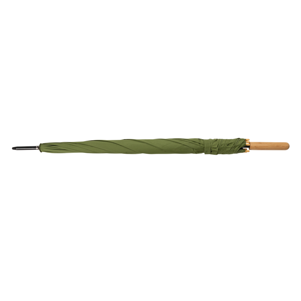 27" Impact AWARE™ RPET 190T auto open bamboo umbrella