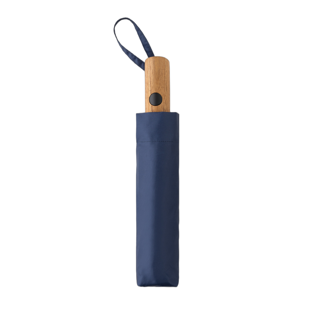Kaycey 21" AWARE™ RPET Acacia wood mini auto open umbrella