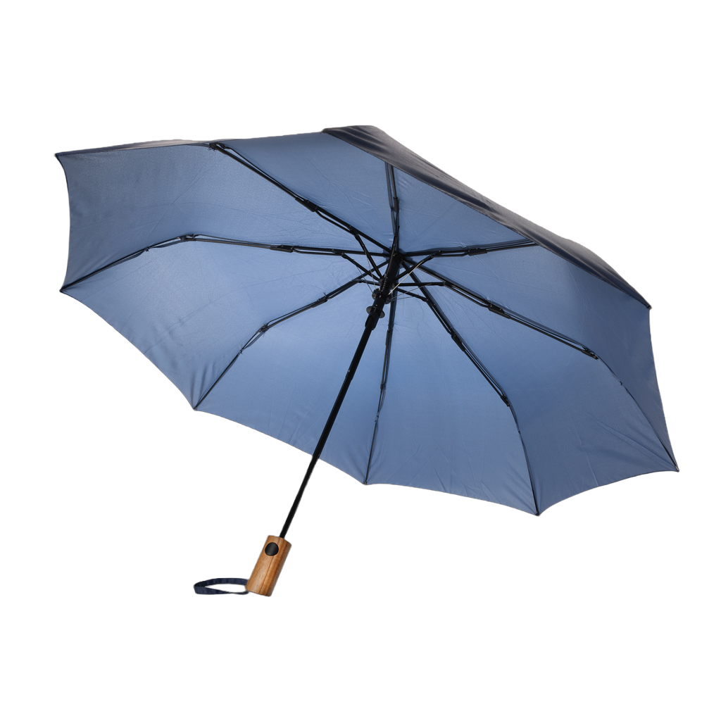 Kaycey 21" AWARE™ RPET Acacia wood mini auto open umbrella