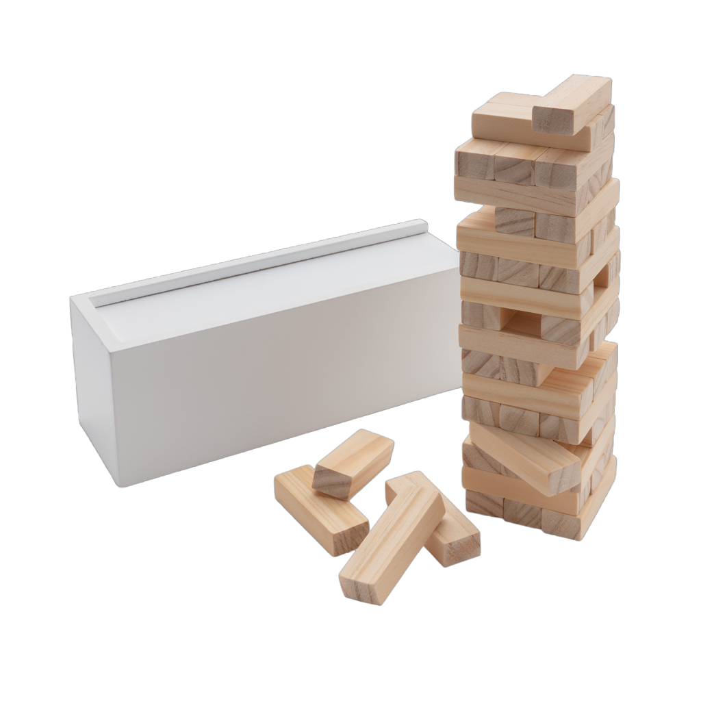 Deluxe tumbling tower wood block stacking game