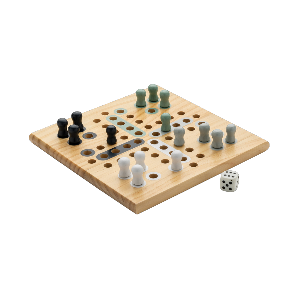 Claire wooden Ludo game