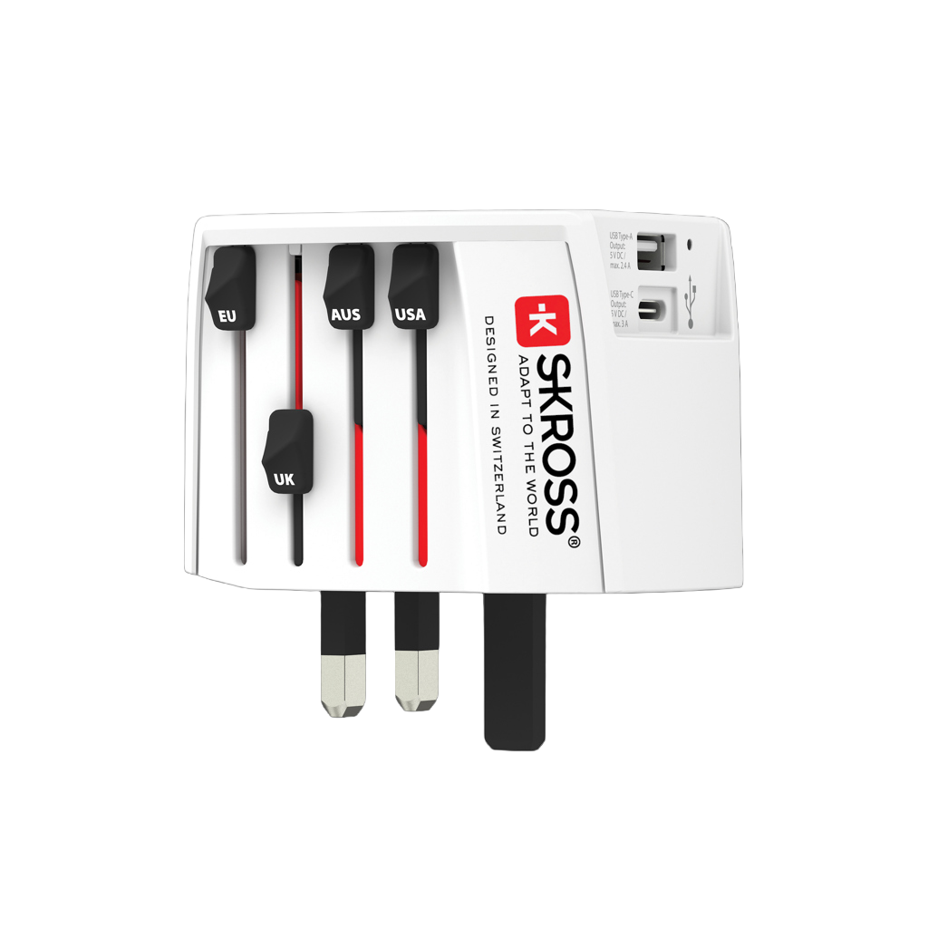 SKROSS World Travel Adapter MUV 2-pole with USB A and C